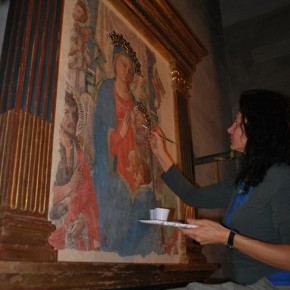 Restaurato l'affresco quattrocentesco della Madonna del Latte Restaurato l'affresco quattrocentesco della Madonna del Latte