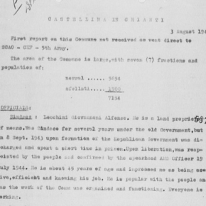La "valutazione" degli Alleati sul Comune di Castellina nel 1944 La "valutazione" degli Alleati sul Comune di Castellina nel 1944