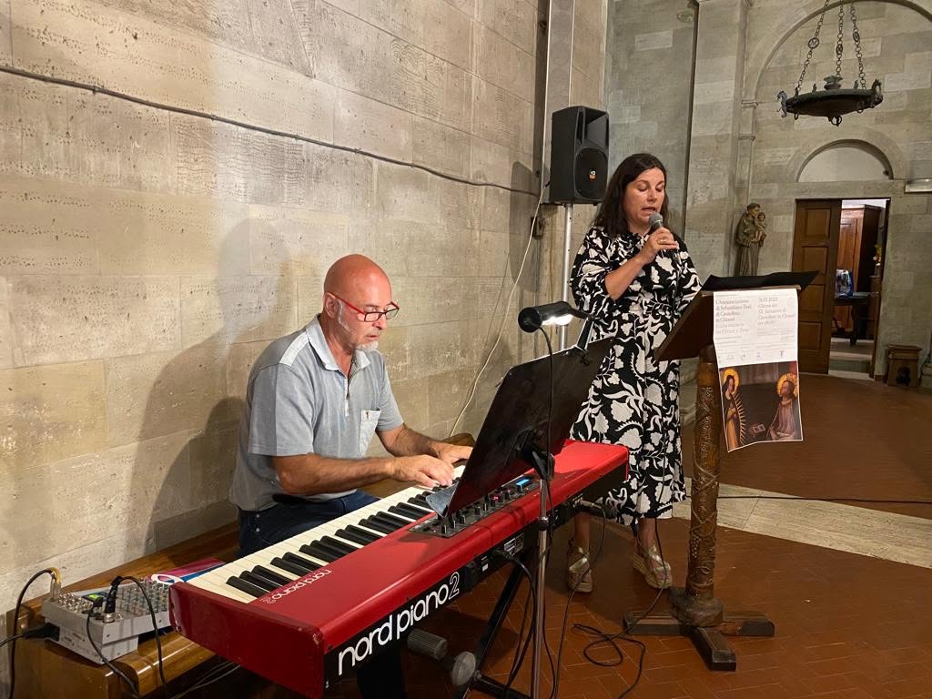 Un momento musicale della serata. Annunciazione di Sebastiano Tani, Castellina 2023.