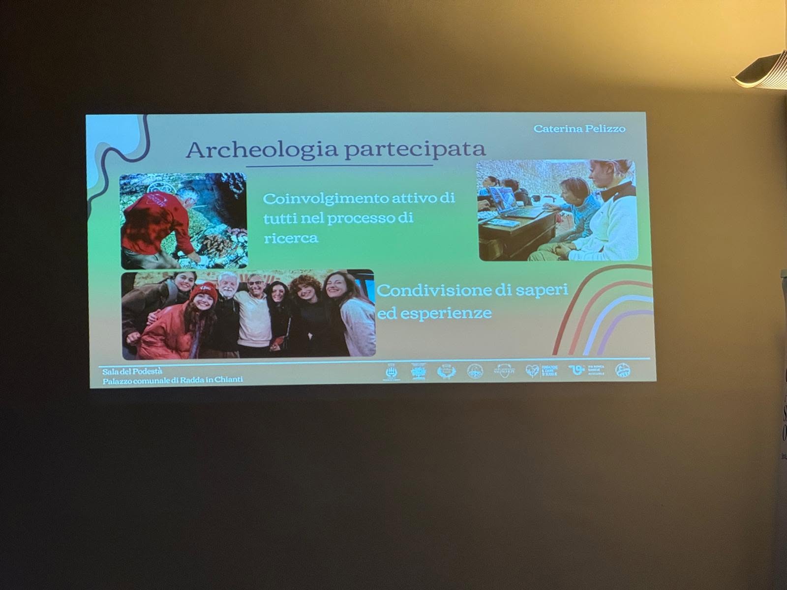Una diapositiva dedicata all’archeologia partecipata. Collepetroso, conferenza 2026.