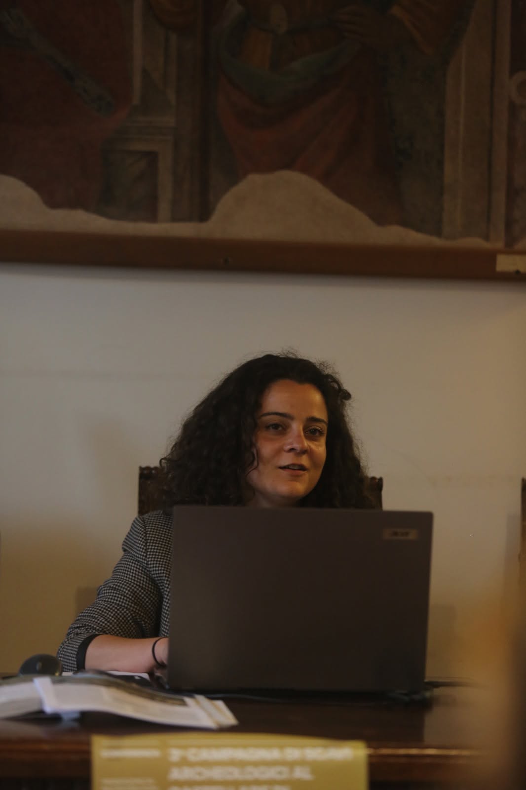 Un intervento sui temi della conferenza. Collepetroso, conferenza 2026.