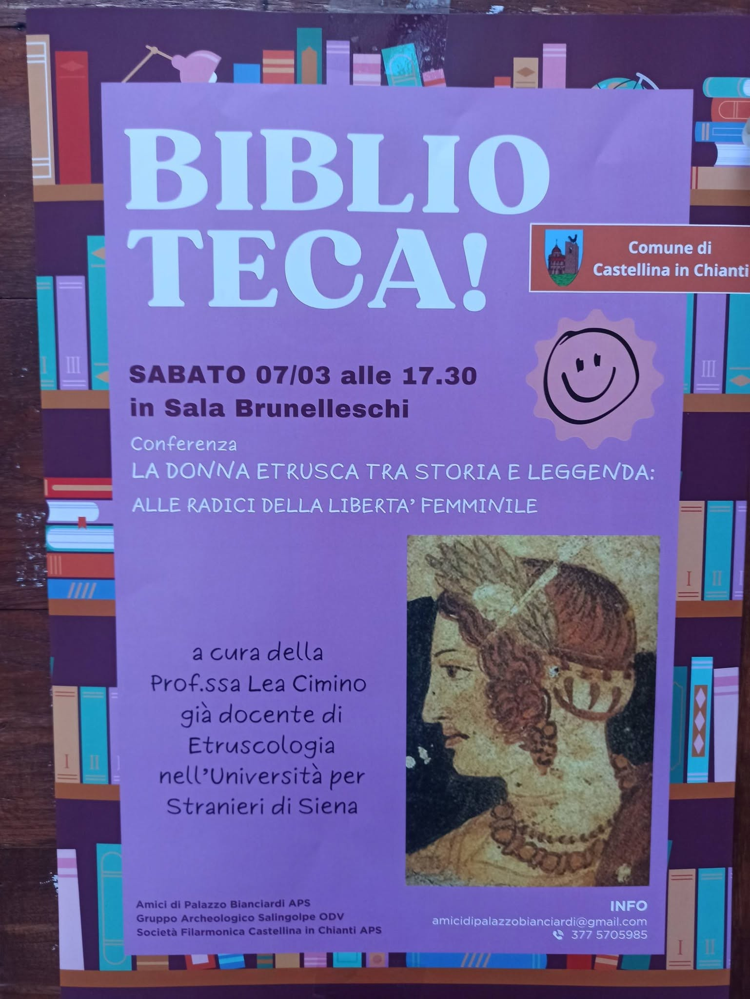 La locandina della conferenza, nel programma di «Biblioteca!».