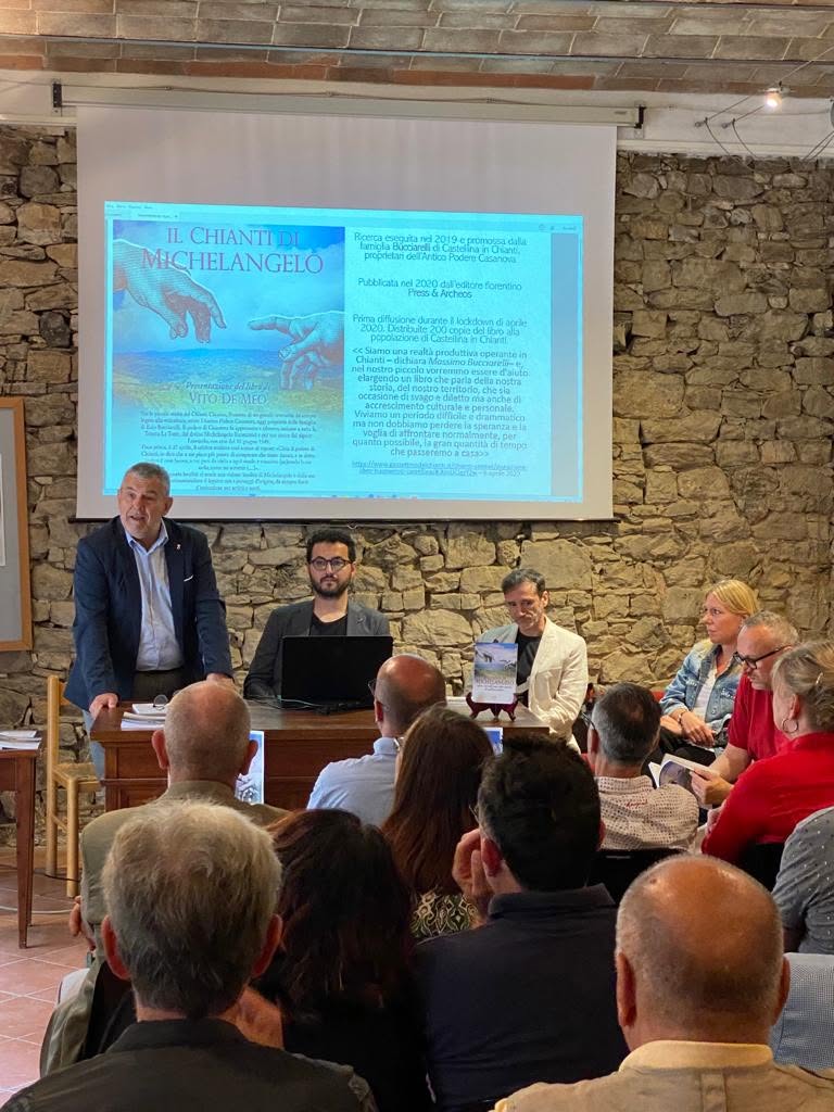 Una veduta dei relatori durante l’incontro. Il Chianti di Michelangelo, Castellina 2023.