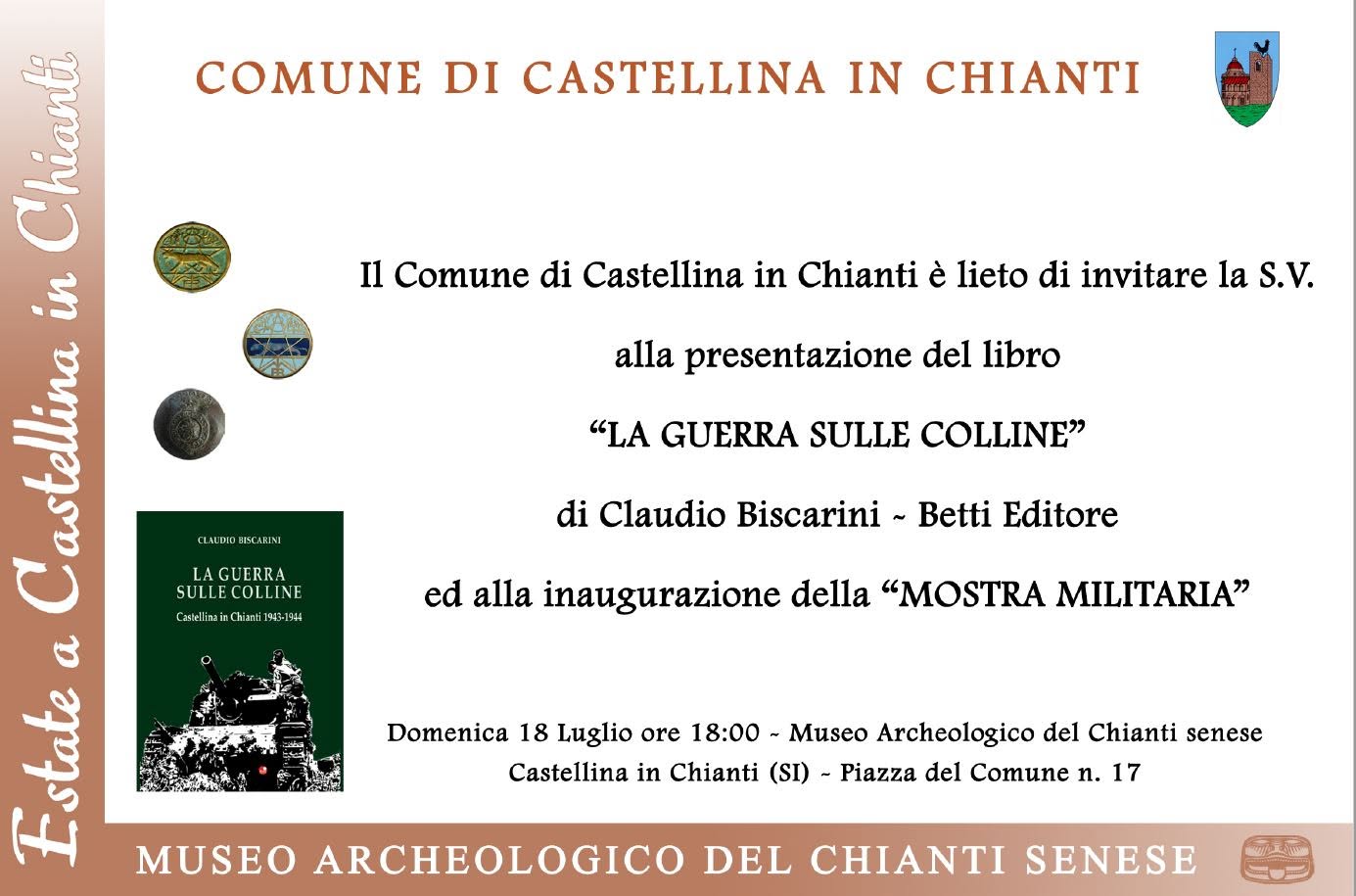 La locandina della presentazione del volume e della mostra. La guerra sulle colline, materiali 2021.